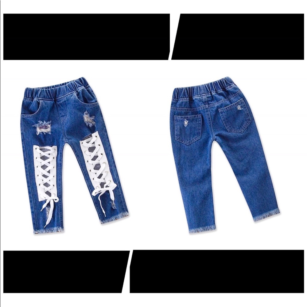 Brand New Lace Up Jeans👖for Kids/Girls.